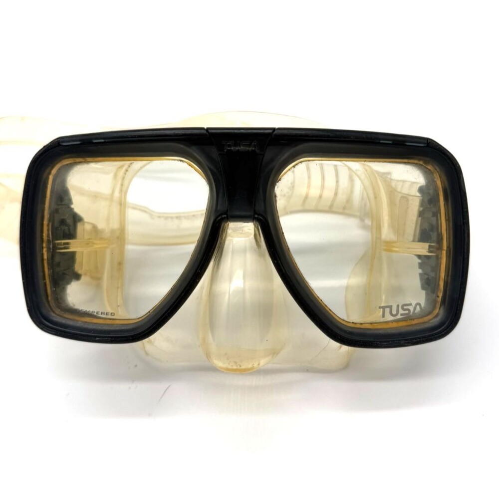 TUSA Liberator Plus Scuba Diving Mask Tempered Glass Black/Clear Tabata Japan
